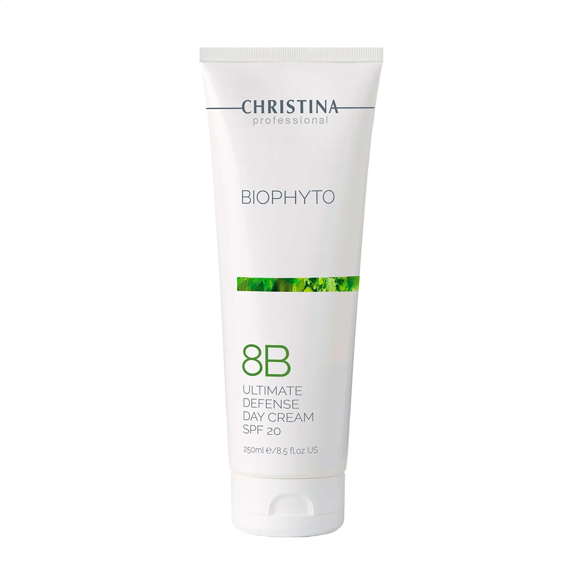 Денний крем для обличчя Christina Bio Phyto 8B Ultimate Defense Day Cream SPF 20 Абсолютний захист, без тону, 250 мл